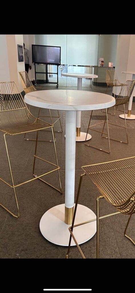 White Marble Top Cocktail Table - Time 2 Hire